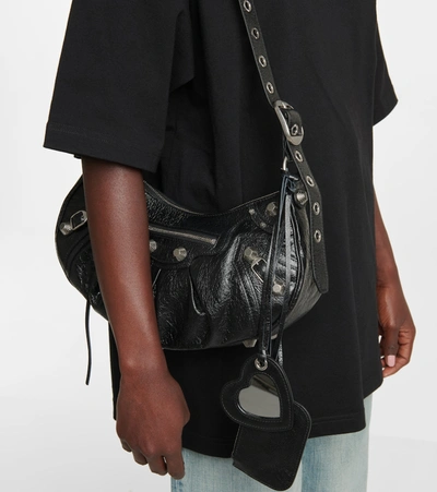 Balenciaga Le Cagole Small Leather Shoulder Bag In Black