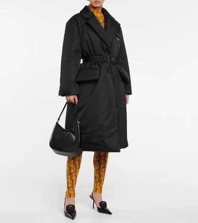 Prada Padded Re-nylon Coat In Black