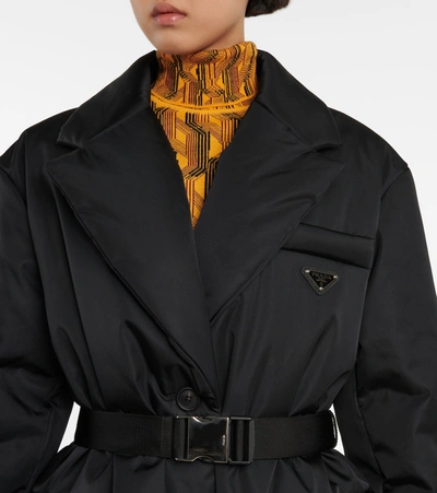 Prada Padded Re-nylon Coat In Black