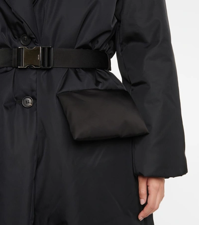 Prada Padded Re-nylon Coat In Black