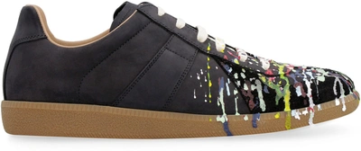 Shop Maison Margiela Replica Paint Splatter Sneakers In Black