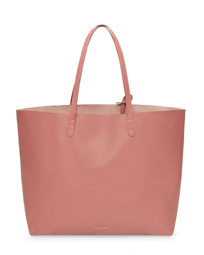 Shop Mansur Gavriel Oversized Lamb Leather Tote Bag In Blush