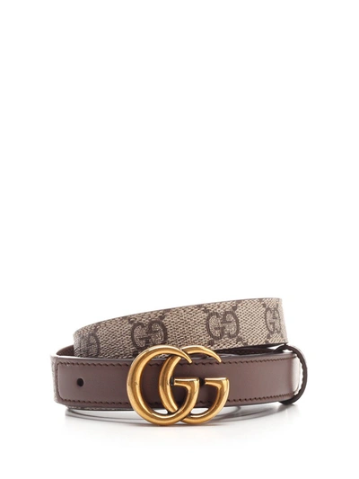Shop Gucci Gg Marmont Belt In Beige