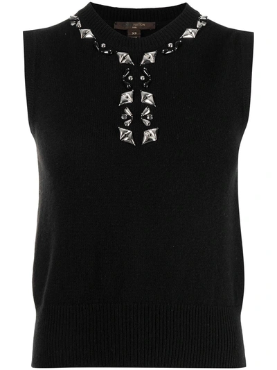 Pre-owned Louis Vuitton  Crystal-embellished Waistcoat In Black