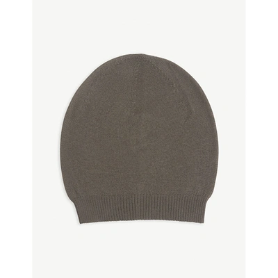 Shop Rick Owens Mens Dust Ribbed-trim Medium Cashmere Beanie Hat