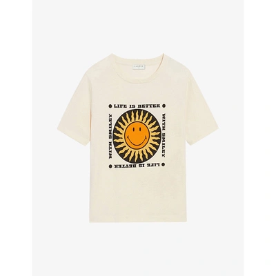 Sandro Corneille Graphic-print Organic Cotton-jersey T-shirt In