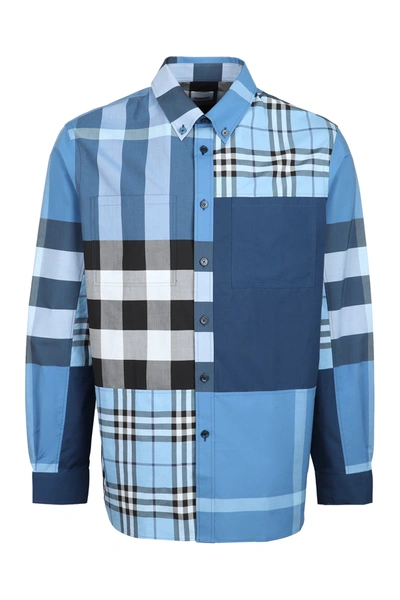 Shop Burberry Patchwork Check Shirt In Multi