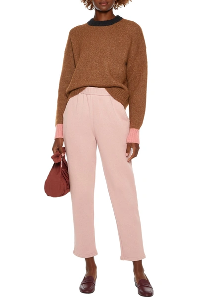 Shop A.l.c Cotton-fleece Track Pants In Baby Pink