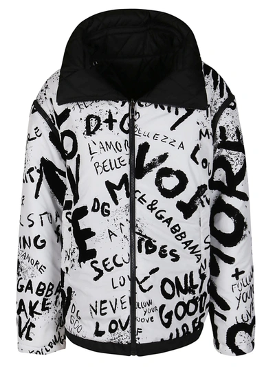Shop Dolce & Gabbana Reversible Printed Down Jacket In Multi