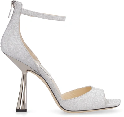 Shop Jimmy Choo Reon Ankle Strap Sandals In Silver