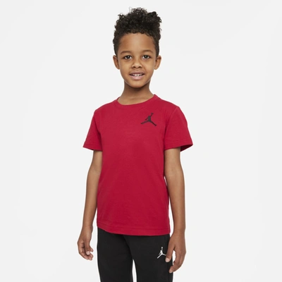 Shop Jordan Jumpman Air Little Kids' Embroidered T-shirt In Gym Red
