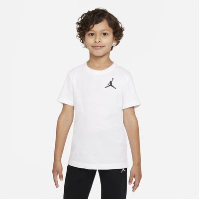 Shop Jordan Jumpman Air Little Kids' Embroidered T-shirt In White