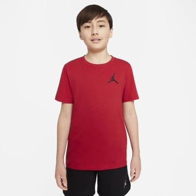 Shop Jordan Jumpman Air Big Kids' Embroidered T-shirt In Red