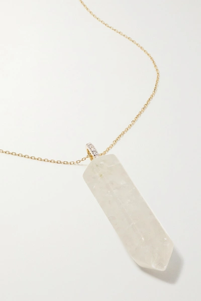 Mateo 14-karat Gold, Quartz And Diamond Necklace In Gold