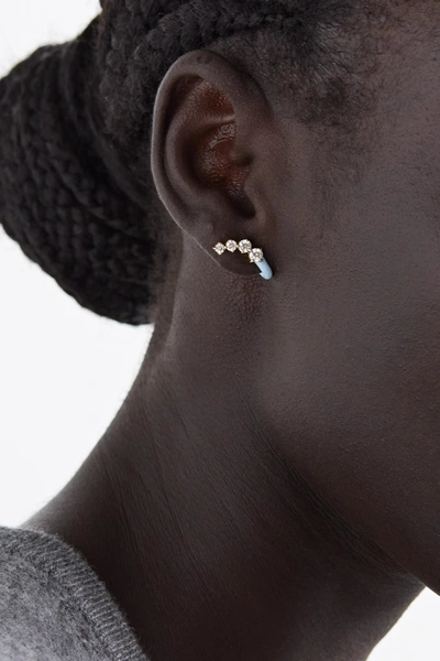 Shop Melissa Kaye Aria Dagger 18-karat Gold, Enamel And Diamond Hoop Earrings
