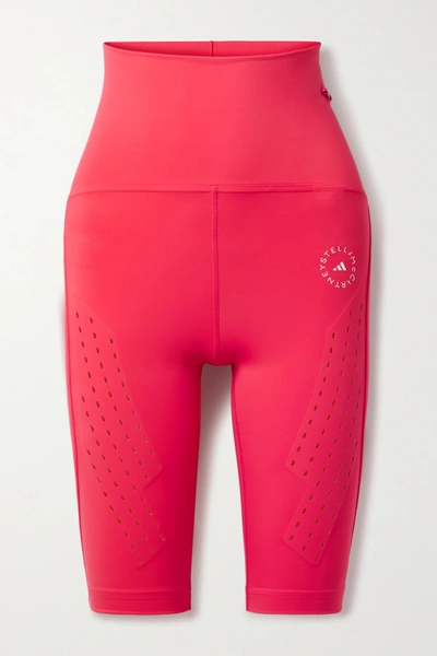 Shop Adidas By Stella Mccartney Truepurpose Perforated Recycled Stretch Shorts In Pink