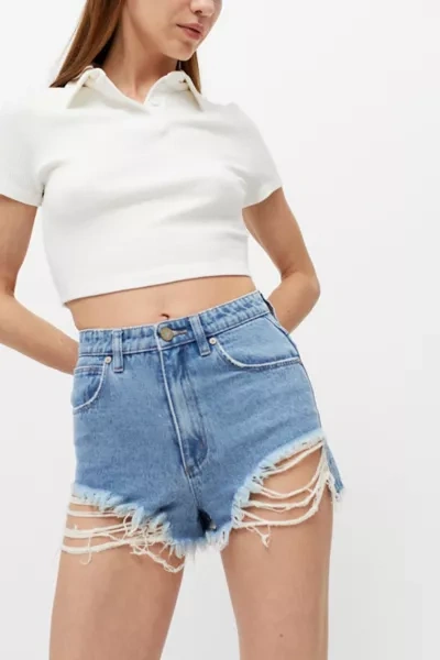 Shop Abrand A High-waisted Relaxed Short - Salty Blue In Tinted Denim