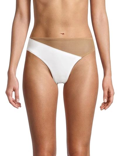 Shop Norma Kamali Women's Snake Mesh Bikini Bottom In White