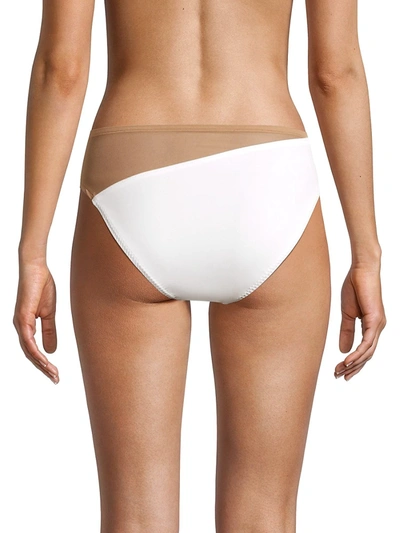 Shop Norma Kamali Women's Snake Mesh Bikini Bottom In White