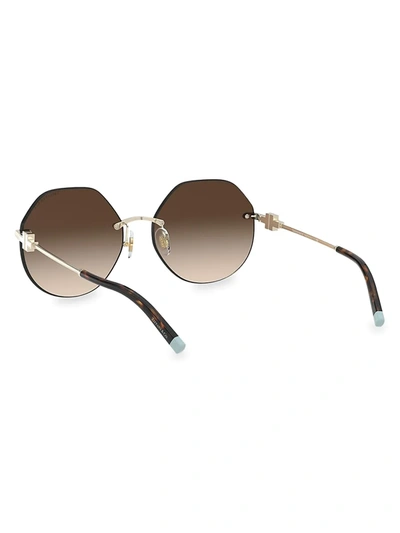 Shop Tiffany & Co Women's 60mm Round Rimless Sunglasses In Gold