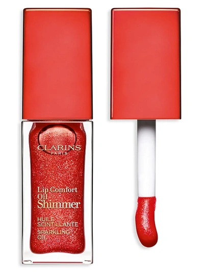 Shop Clarins Women's Lip Comfort Oil Shimmer In Red