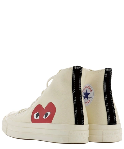 Shop Comme Des Garçons Play "big Heart" Sneakers In White