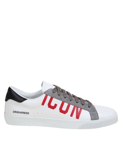 Shop Dsquared2 Cassette Sneakers In Leather And Suede In White
