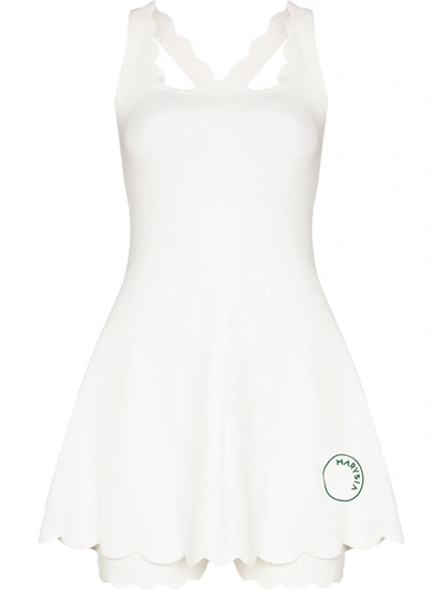 Shop Marysia Serena Scalloped Tennis Dress In Weiss