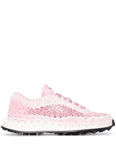 Shop Valentino Crochet Low-top Sneakers In Rosa