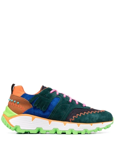 Shop Etro Paisley-print Multicolour Sneakers In Grün