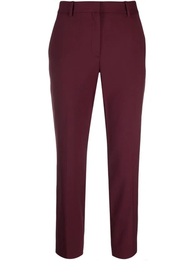 Shop Theory Cropped Wool Trousers In Rot