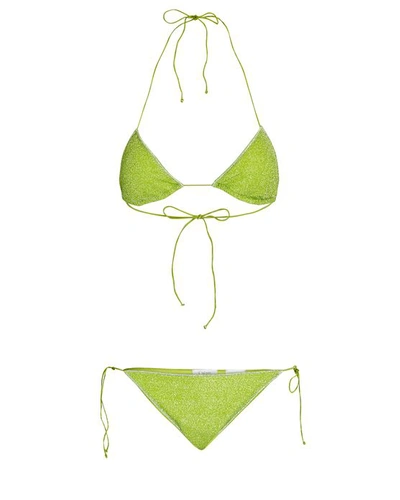 Shop Oseree Lumière String Bikini Set In Green-lt