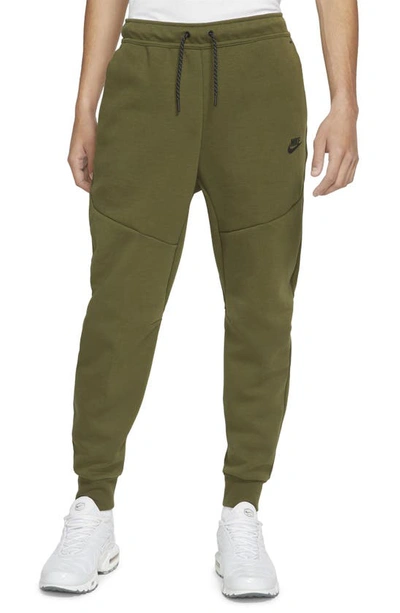 Shop Nike Tech Fleece Jogger Sweatpants In Rough Green/black