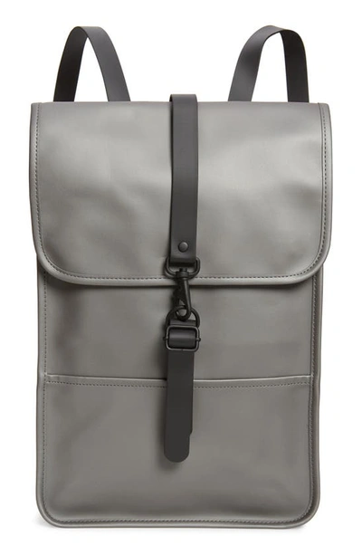 Shop Rains Mini Waterproof Backpack In Metallic Charcoal