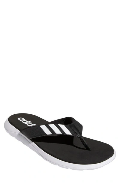 Shop Adidas Originals Comfort Flip Flop In Black/ White