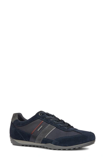 Shop Geox Wells Sneaker In Navy/ Dk Burgundy