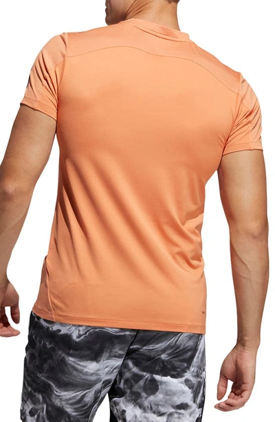 Shop Adidas Originals Aero 3-stripe Stretch T-shirt In Hazy Copper