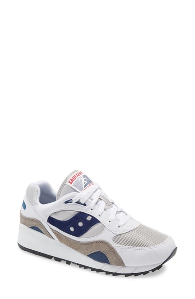 Saucony Shadow 6000 Running Shoe In White/ Grey/ Navy | ModeSens