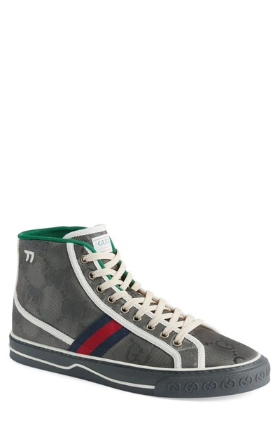 Shop Gucci Tennis 1977 Off The Grid High Top Sneaker In Grey/ White