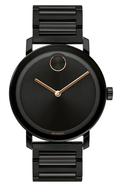 Shop Movado Bold Evolution Bracelet Watch, 40mm In Black Dial