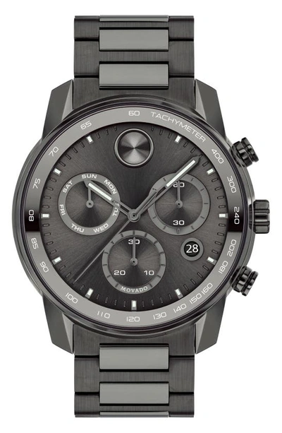 Shop Movado Bold Verso Chronograph Bracelet Watch, 44mm In Gray Dial
