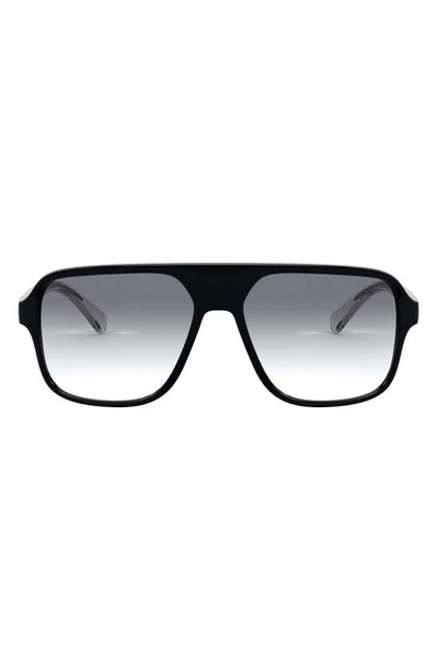 Shop Dolce & Gabbana Dolce&gabbana 57mm Gradient Navigator Sunglasses In Black