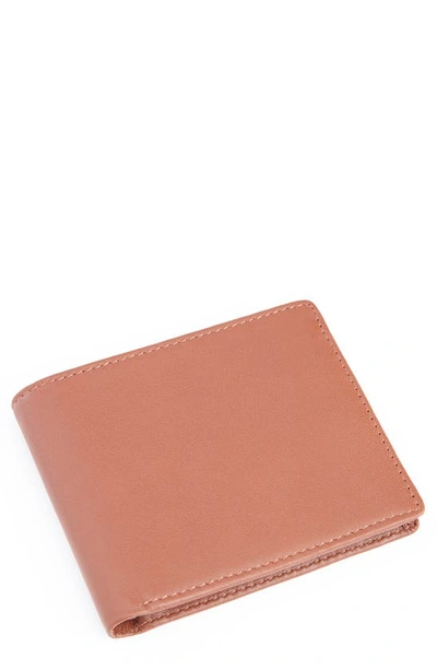 Shop Royce New York Rfid Leather Trifold Wallet In Tan