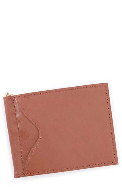 Shop Royce New York Rfid Leather Money Clip Card Case In Tan