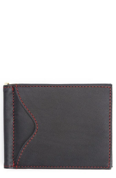 Shop Royce Rfid Leather Money Clip Card Case In Black/ Red