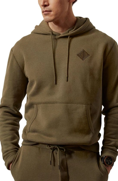 Shop Ralph Lauren Embroidered Monogram Hoodie In Fall Sage