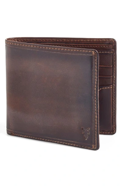 Shop Frye 'logan' Leather Billfold Wallet In Slate