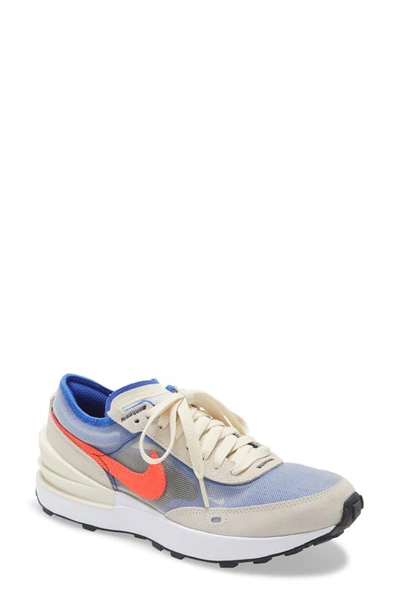 Nike Waffle One Sneaker In Coconut Milk/ Crimson/ Royal