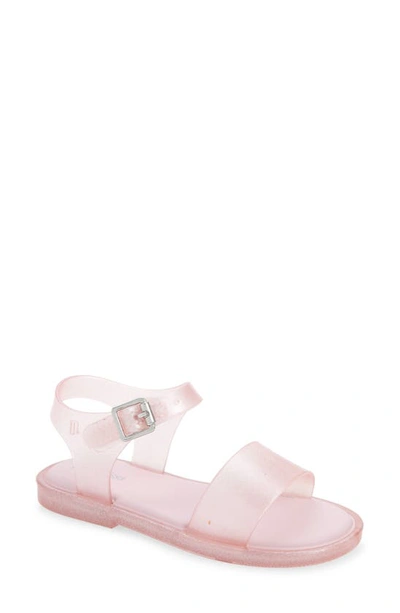 Shop Mini Melissa Mar Glitter Jelly Sandal In Pink/ Glitter