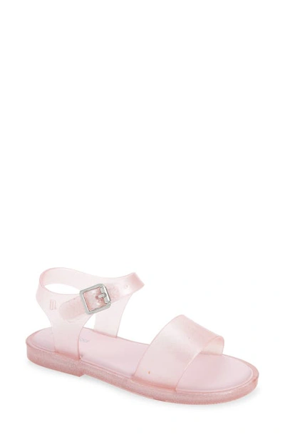 Mini Melissa Mar Glitter Jelly Sandal In Pink/ Glitter